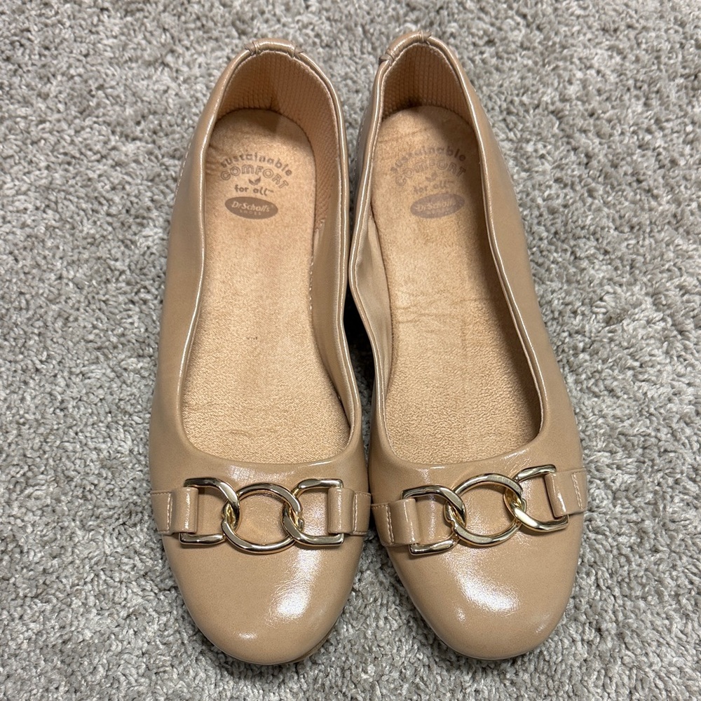 Dr. Scholl's Tan Women's Flats with Gold Accent